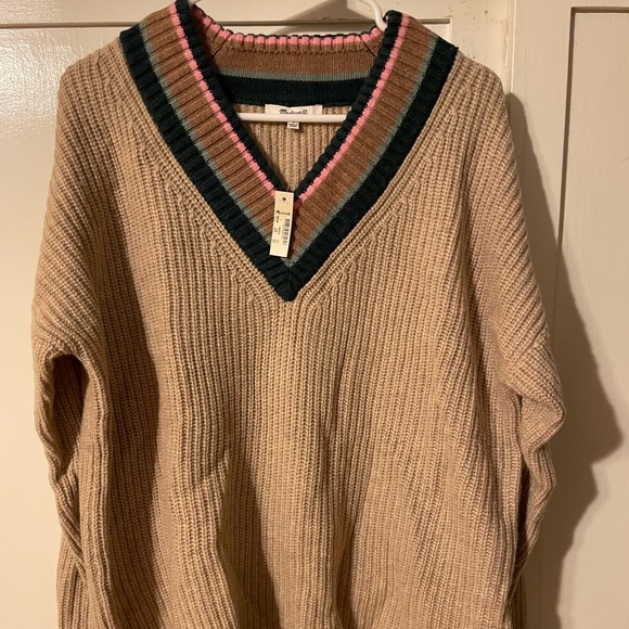 NWT Madewell Wool Tipped Forrest V-Neck Sweater - Picture 4 of 8